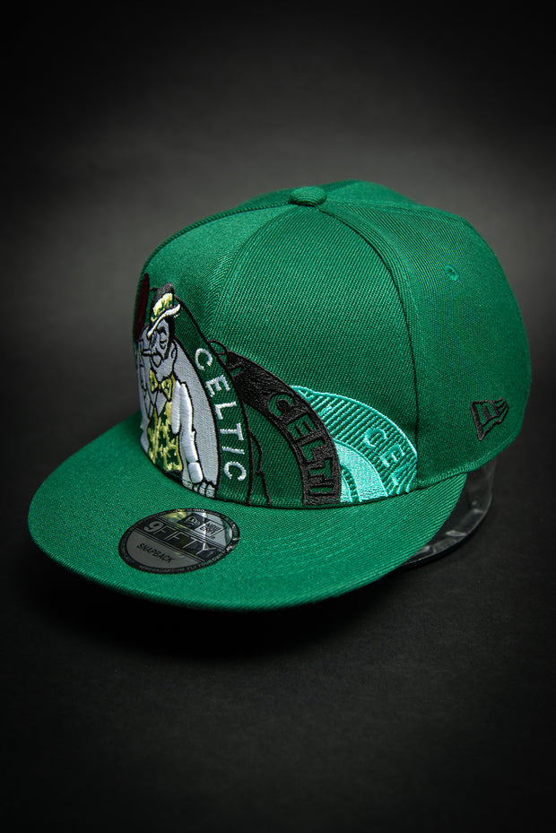 Boston Celtics Triple Stack Logo 9Fifty New Era Fits Snapback Hat