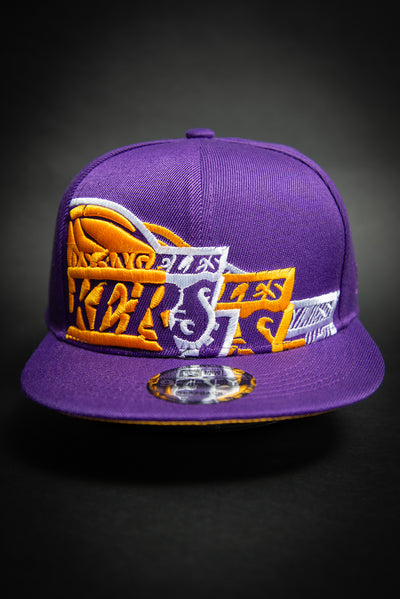 Los Angeles Lakers Triple Stack Logo 9Fifty New Era Fits Snapback Hat