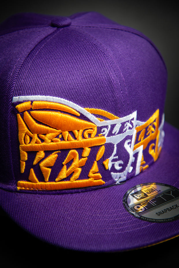 Los Angeles Lakers Triple Stack Logo 9Fifty New Era Fits Snapback Hat