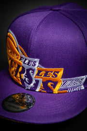 Los Angeles Lakers Triple Stack Logo 9Fifty New Era Fits Snapback Hat