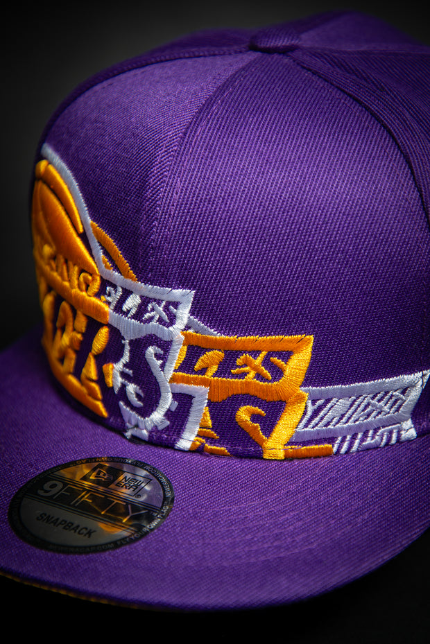 Los Angeles Lakers Triple Stack Logo 9Fifty New Era Fits Snapback Hat