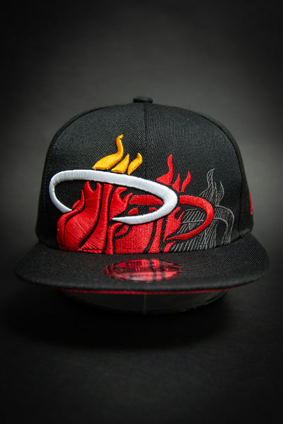 Miami Heat Triple Stack Logo 9Fifty New Era Fits Snapback Hat