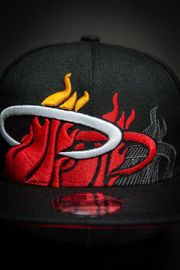 Miami Heat Triple Stack Logo 9Fifty New Era Fits Snapback Hat