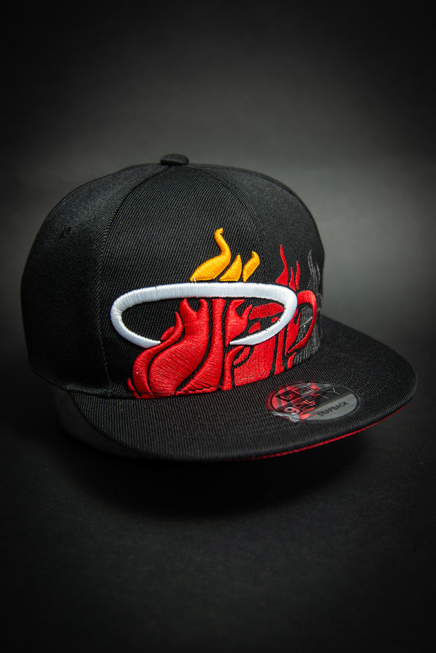 Miami Heat Triple Stack Logo 9Fifty New Era Fits Snapback Hat