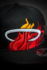 Miami Heat Triple Stack Logo 9Fifty New Era Fits Snapback Hat