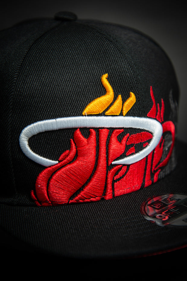 Miami Heat Triple Stack Logo 9Fifty New Era Fits Snapback Hat