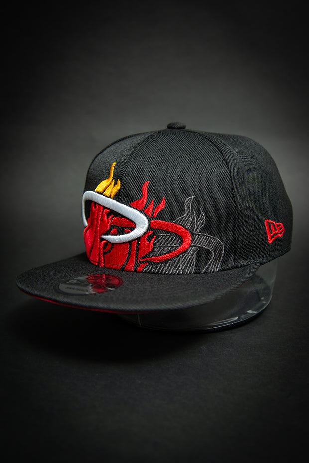 Miami Heat Triple Stack Logo 9Fifty New Era Fits Snapback Hat