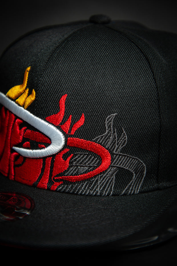 Miami Heat Triple Stack Logo 9Fifty New Era Fits Snapback Hat