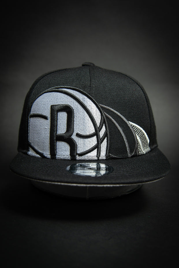 Brooklyn Nets Triple Stack Logo 9Fifty New Era Fits Snapback Hat