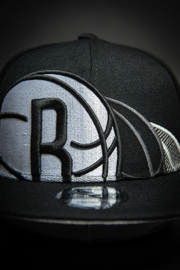 Brooklyn Nets Triple Stack Logo 9Fifty New Era Fits Snapback Hat