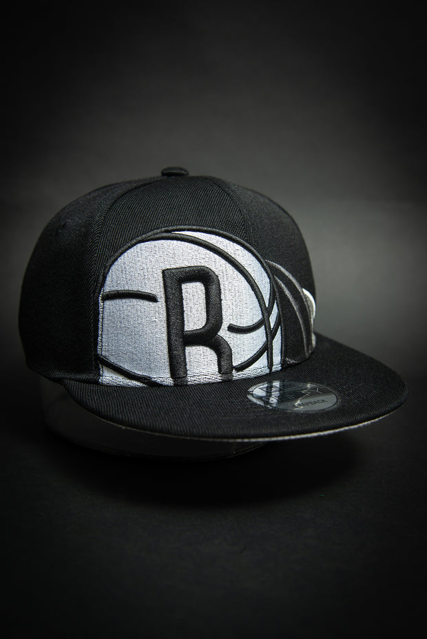 Brooklyn Nets Triple Stack Logo 9Fifty New Era Fits Snapback Hat