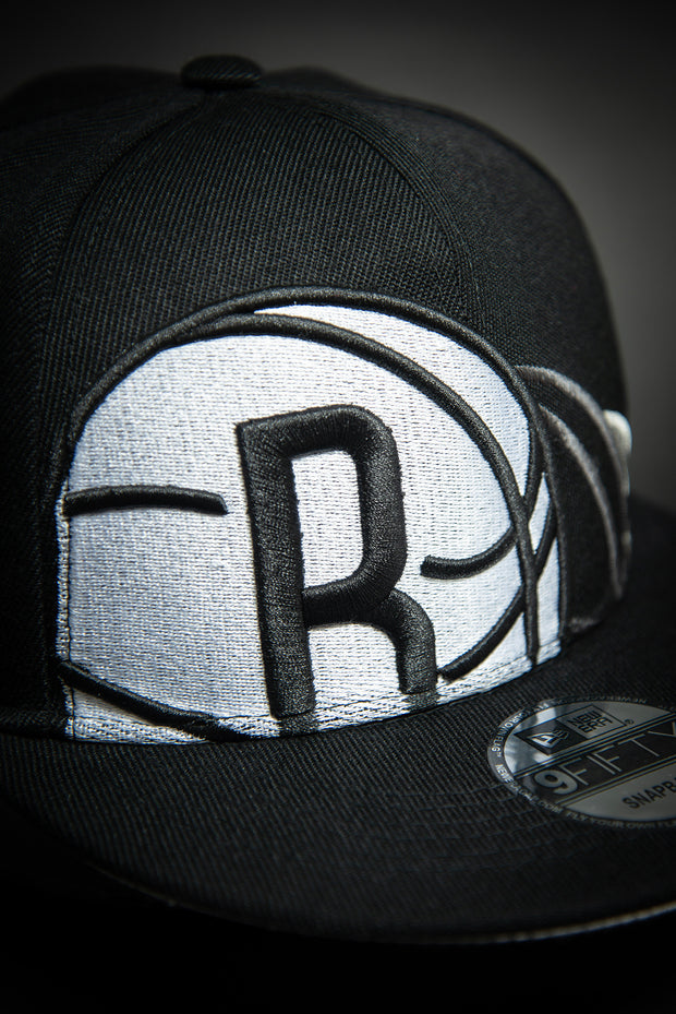 Brooklyn Nets Triple Stack Logo 9Fifty New Era Fits Snapback Hat