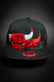 Chicago Bulls Triple Stack Logo 9Fifty New Era Fits Snapback Hat