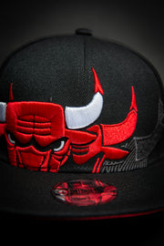 Chicago Bulls Triple Stack Logo 9Fifty New Era Fits Snapback Hat