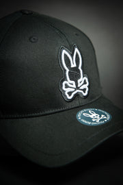 Psycho Bunny Outline Logo Black Baseball Cap