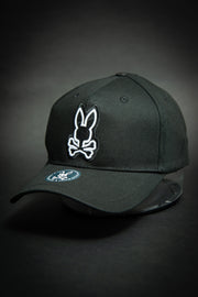 Psycho Bunny Outline Logo Black Baseball Cap