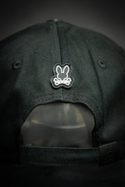 Psycho Bunny Outline Logo Black Baseball Cap