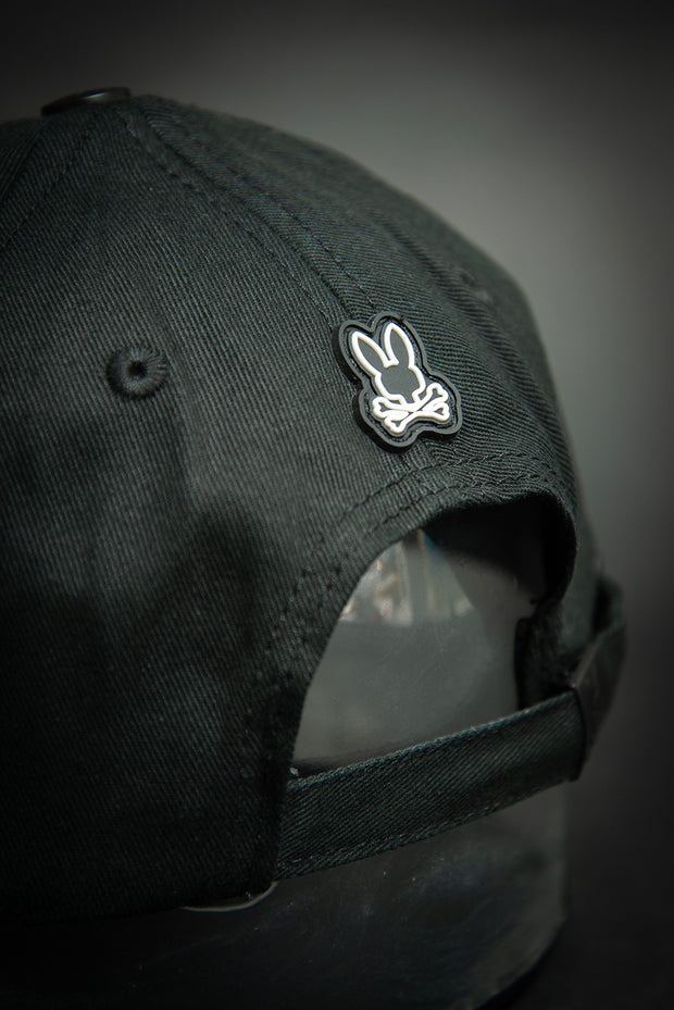 Psycho Bunny Outline Logo Black Baseball Cap