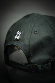 Psycho Bunny Outline Logo Black Baseball Cap