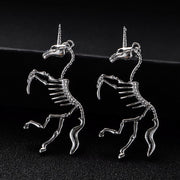 Unicorn Skeleton Drop Hanging Earrings