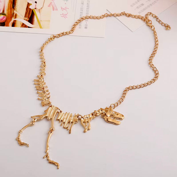 T Rex Skeleton Dinosaur Pendants Chain Choker Collar Necklace