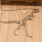 T Rex Skeleton Dinosaur Pendants Chain Choker Collar Necklace