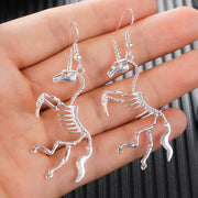 Unicorn Skeleton Drop Hanging Earrings