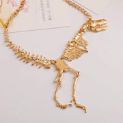 T Rex Skeleton Dinosaur Pendants Chain Choker Collar Necklace