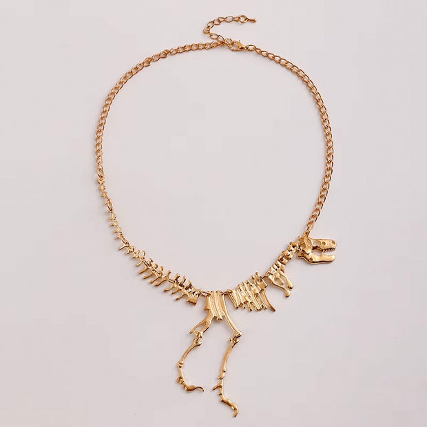 T Rex Skeleton Dinosaur Pendants Chain Choker Collar Necklace