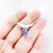 Blue Dolphin Tail Fin 925 Sterling Silver Pendant