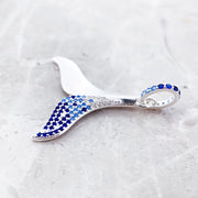 Blue Dolphin Tail Fin 925 Sterling Silver Pendant