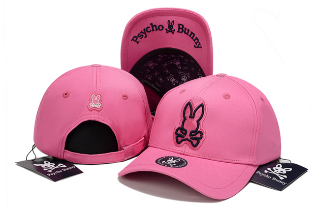 Psycho Bunny Outline Logo Pink Baseball Cap