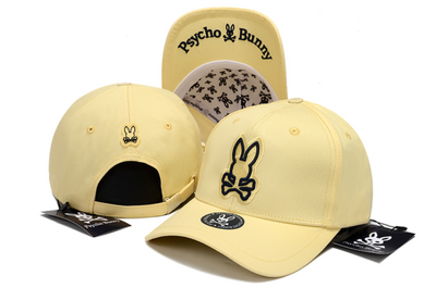 Psycho Bunny Outline Logo Yellow Baseball Cap