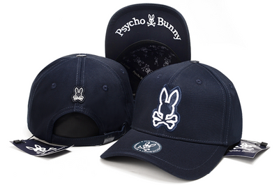 Psycho Bunny Outline Logo Navy Baseball Cap