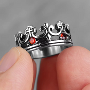 Royal Crown Stainless Steel Retro Rhinestone Ring