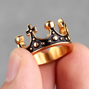 Royal Crown Stainless Steel Retro Rhinestone Ring