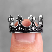 Royal Crown Stainless Steel Retro Rhinestone Ring