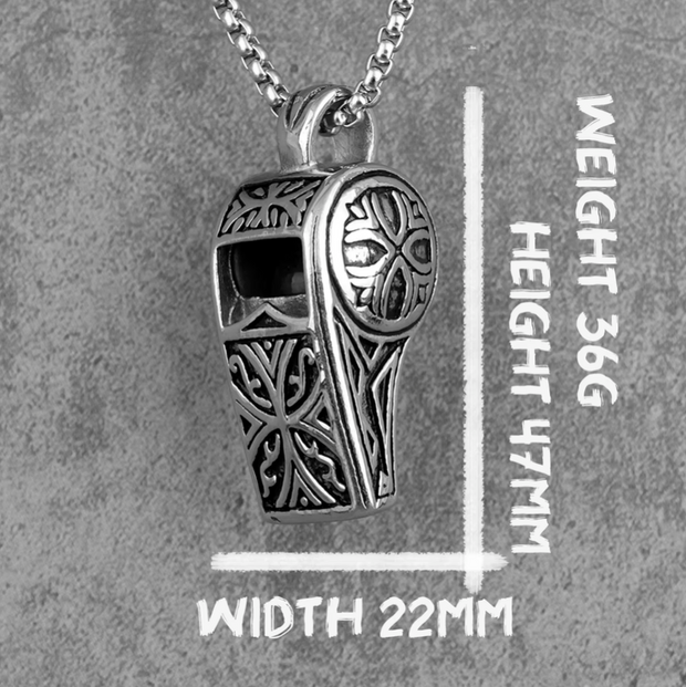 Vintage Crafted Whistle Stainless Steel Pendant with Free Necklace