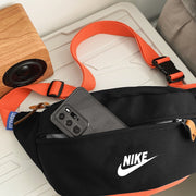 Nike Sling Simple Solid Waist Bag Fanny Pack Green Orange