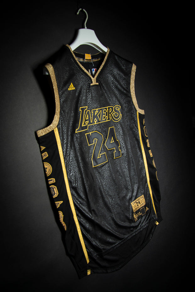 On Hand! NBA Jersey La Lakers Kobe Bryant#24 Commerative Gold Black