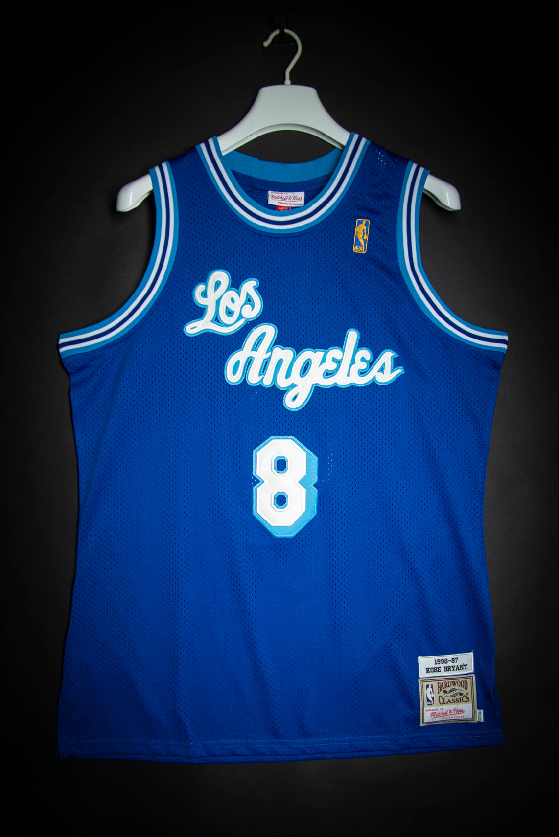 MITCHELL & NESS NBA HARDWOOD CLASSIC AUTHENTIC LOS ANGELES LAKERS KOBE  BRYANT ALTERNATE 1996-97 JERSEY BLUE