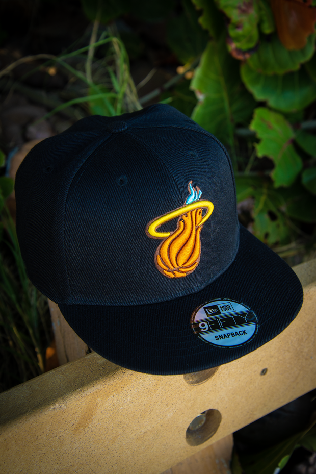 Miami Heat Maroon Yellow 9Fifty New Era Fits Snapback Hat