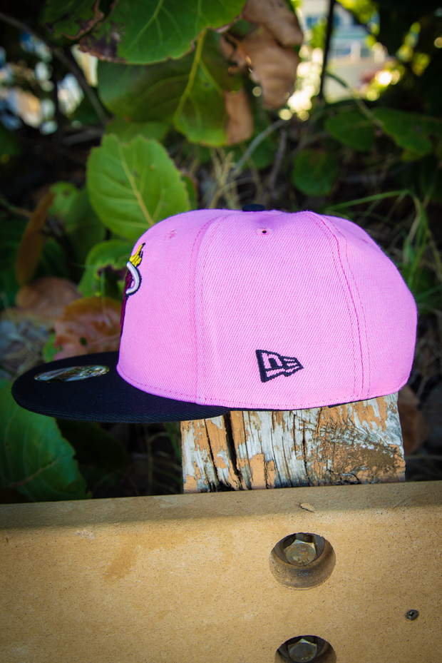 Miami Heat Pink Maroon 9FIFTY New Era Fits Snapback Hat