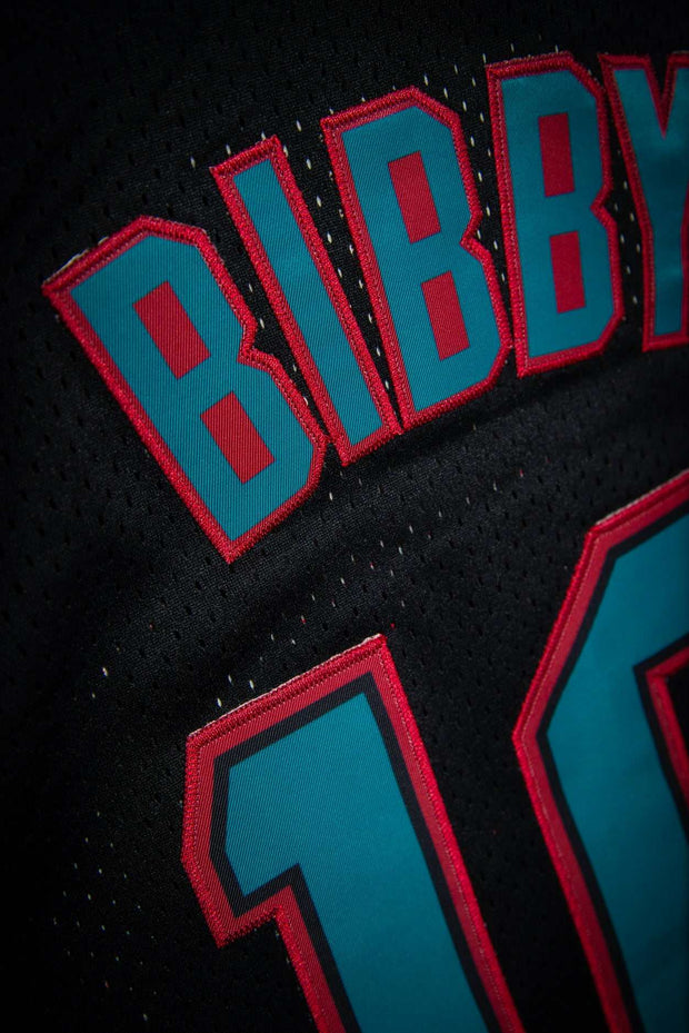 Mitchell & Ness Mike Bibby Vancouver Grizzlies Black Teal Hardwood Classics Swingman Jersey by Devious Elements App 2XL