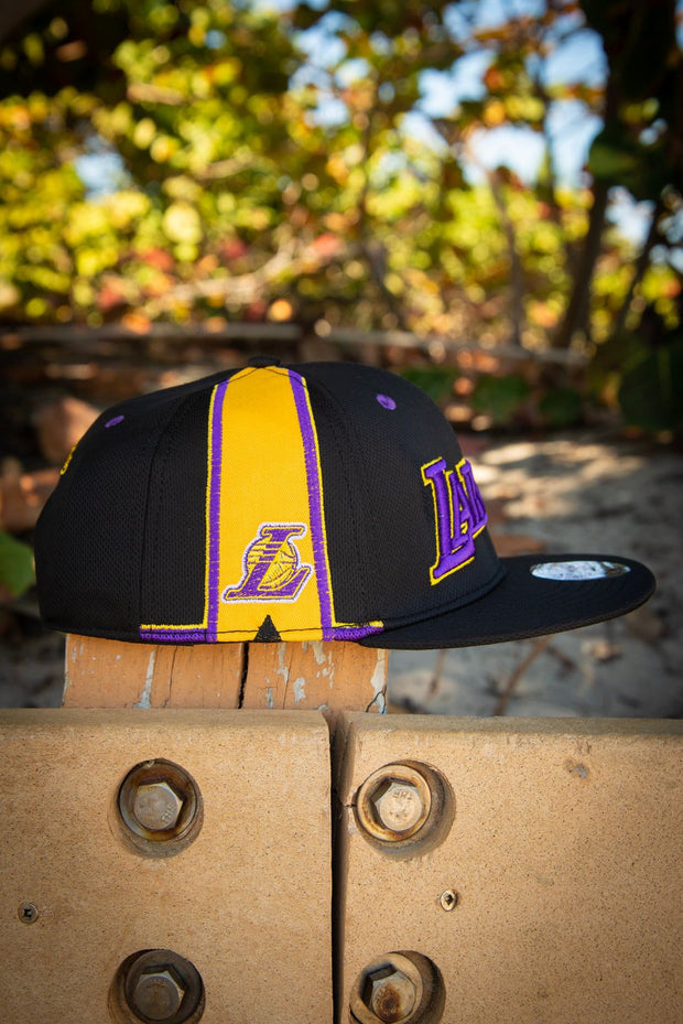 Los Angeles Lakers Jersey Style Mitchell & Ness Snapback Hat by Devious Elements Apparel