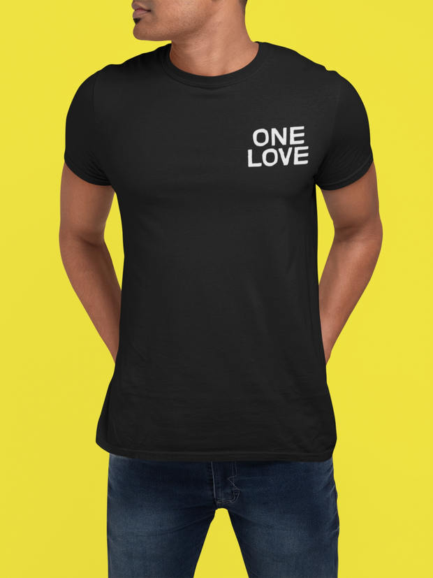 One Love Embroidery Chest Unisex Crew T-Shirt
